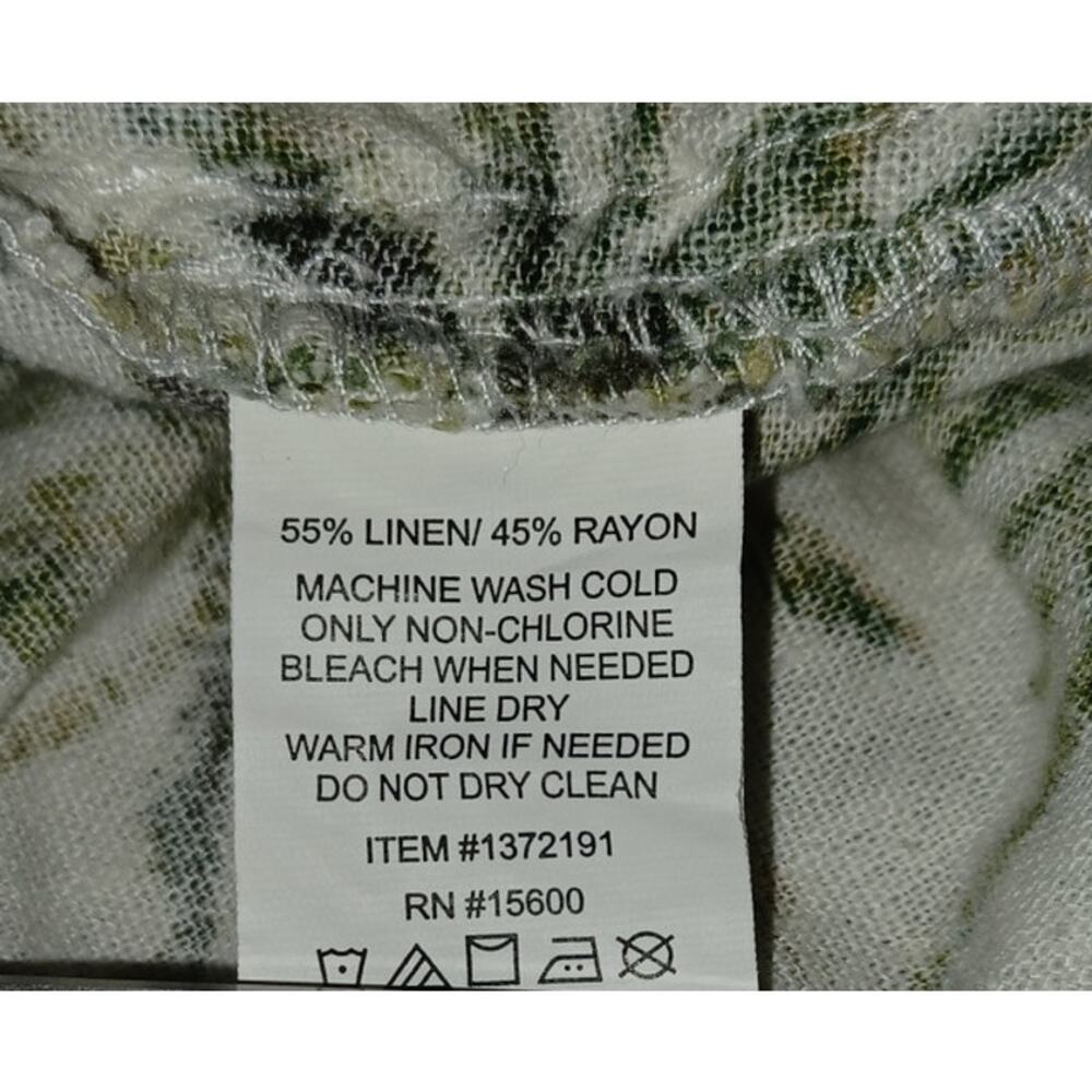 Briggs Shorts Linen Blend Palm Tree Print Ladder Stitch on Pockets Women's Large - Picture 6 of 6